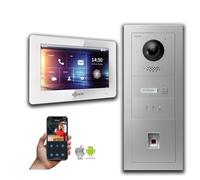 Goliath IP portier vidéo 7 pouces 1-moniteur affichage d'empreintes digitales : Boîtier en saillie : 7 pouces en blanc : 4 POE (standard) sonnette de porte