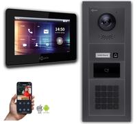 Goliath IP portier vidéo 7 pouces 1 moniteur code numérique RFID anthracite : Boîtier en saillie : 7 pouces en noir : 4 POE