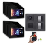 Goliath IP portier vidéo : 7 pouces 10 maison de famille, code numérique, anthracite : 10 pouces noir : boîte de montage en surface Couleur du moniteur : 10 pouces noir Montage : boîte de montage en s