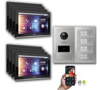 Goliath IP portier vidéo 7 pouces 2 moniteurs Fingerprint RFID Anthracite : Boîte d'encastrement : 7 pouces en noir : Commutateur POE 8 +100,00€