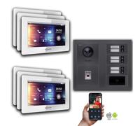Goliath IP portier vidéo : 7 pouces 6 maison familiale, empreintes digitales, RFID, anthracite : 7 pouces blanc : Boîte de montage en surface Couleur du moniteur : 7 pouces blanc Montage : boîte de mo
