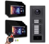 Goliath IP portier vidéo : 7 pouces 7 maisons familiales, RFID, anthracite : 7 pouces noir : Boîte d'encastrement Couleur du moniteur : 7 pouces noir Montage : boîte d'encastrement