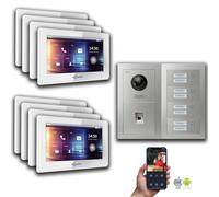 Goliath IP portier vidéo 8-Fam. 7 pouces Fingerprint : 7 pouces en blanc : Boîte d'encastrement Sélection du moniteur : 7 pouces en blanc Boîte de montage de la sonnette : Boîte d'encastrement
