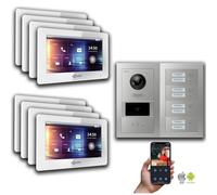 Goliath IP portier vidéo 8-fam. 7 pouces RFID : 7 pouces en blanc : Boîte d'encastrement Sélection du moniteur : 7 pouces en blanc Sonnette de porte Boîte de montage : Boîte d'encastrement