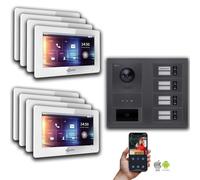 Goliath IP portier vidéo 8-Fam. 7 pouces RFID Anthracite : 7 pouces en blanc : Boîte d'encastrement Sélection du moniteur : 7 pouces en blanc Boîte de montage de la sonnette : Boîte d'encastrement