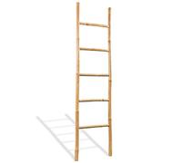 Goliraya Porte-Serviette en Bambou Salle de Bain Échelle à Serviettes 5 échelons Bambou 150 cm