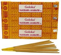 GOLOKA Encens Nagchampa Agarbathi - 3 boîtes Parfum Nag Champa Bâtonnets d'encens Indiens