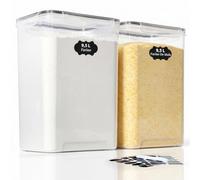 GoMaihe Boîtes de Conservation Hermétiques, 2 x 9,5 L pour 10 kg de Farine | Un sac Entier de 5 kg de Farine par Boîte : 10 kg au Total, Sans Emballage Entamé; Sans BPA, Adaptées aux Aliments secs