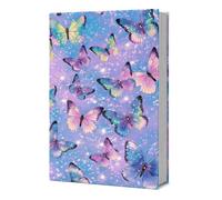 GOMAKERER 1 pochette Élastique Papillon pour Livre Protège Livre Extensible et Ajustable en Tissu Réutilisable Jusqu'À D'Épaisseur pour Cahiers à Couverture Rigide et Souple Manuels Scolaires