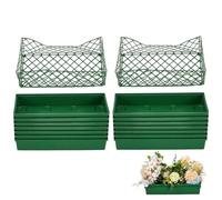 GOMAKERER 12 Plateau en Mousse Florale e 2 Plateaux en Terre Cuite Florale Bol Rectangulaire Vert en Mousse Florale Plateau Floral en Plastique Support pour Compositions Florales pour Mariages Fêtes