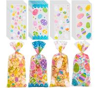 GOMANCHE Sachets de Bonbons de Pâques, 100 Sacs de Friandises de Pâques avec 100 Liens Torsadés Dorés, Sacs de Friandises de Bonbons de Pâques pour les Enfants