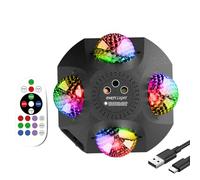 Gomifie Boule Disco 7 en 1 RGBW Effet Ondulée à Eau et Motif Rouge-Vert
