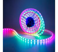 GOMING 5M WS2812B 5V Bande LED Couleur de Rêve Adressable Individuellement IP67 Logement étanche 300LEDs 5050SMD Blanc Flexible PCB RGB Ruban LED(Alimentation et Contrôleur Non Inclus)