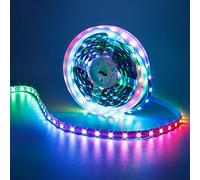 GOMING 5V WS2812B Bande LED Adressable Individuellement 5M 300LED 5050SMD Blanc PCB RGB LED Strip Dream Color Ruban LED IP20 Non étanche pour fête à la Maison(Alimentation et Contrôleur Non Inclus)