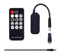 GOMING RF Mini Contrôleur de Gradateur LED Variateur | Tension d'entrée 5V-24V Courant de Sortie Maximum 6A Télécommande 14 Touches Convient aux Bandes de LED