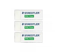 Gomme - Blanche - Avec Étui Carton - Sans Plastique - Staedtler - Lot De 3