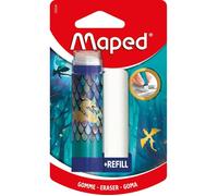 Maped - Gomme Tube Dragon - Système Rotatif Propre et Précis - Gomme Blanche Sans PVC - Design Métallisé - Avec Recharge - Fourniture Scolaire Enfant