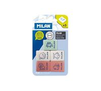 Gomme caoutchouc synthétique - MILAN - 445 - Pack de 5 - Multicolore - Mixte