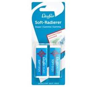 Gomme en plastique PLAST SOFT, carte blister de 2