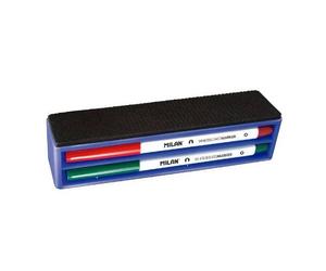 Gomme Magnétique + 4 Marqueurs Milan Pour Tableau Noir