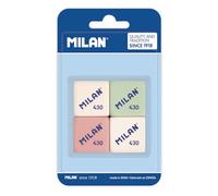 MILAN Gomme Milan 430 – mini carrées en caoutchouc synthétique – Lot de 4