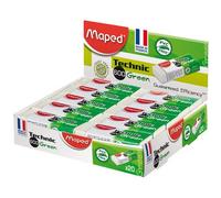 Gomme plastique Technic 600 Green, présentoir de 20