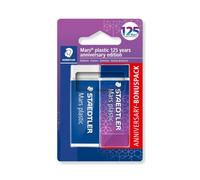 Gomme STAEDTLER Mars Plastic - Édition 125e anniversaire, bleu/violet | Pour les enfants, produit peu de miettes, sans latex - Édition anniversaire - Réf. 52650MABK2