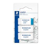 Gomme STAEDTLER Rasoplast 526 B - lot de 3, avec manchon | , sans latex, faible formation de miettes - manchon coulissant - Réf. 526-S BK3D