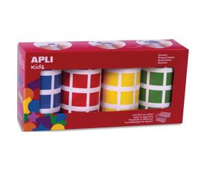 Gommette apli carree 20mm coloris assortis 4 rouleaux 7080 unites