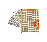 Gommette ronde cleopatre festive 3 tailles assorties 432 gommettes coloris or et argent pochette de 4f