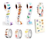 Gommettes Animaux 3000 Pièces Stickers Ronds 2,5 cm 48 Motifs Différents Décoration Fête Anniversaire, École, Loisirs Créatifs Multicolore