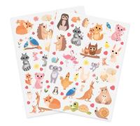 Gommettes animaux et leur bébé - 101 pièces - de 0,5 à 5 cm - stickers, autocollants, poussin, cochon, kangourou, hérisson, renard, lapin, tortue