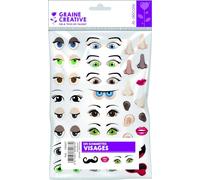 Gommettes autocollantes - Visages - 124 pcs