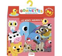 Gommettes bébé dès 18 mois - 50 grandes gommettes autocollantes Les Bébés Animaux - Faciles à décoller et à coller, activité créative et éducative pour les tout-petits