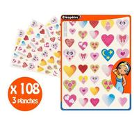Gommettes - Coeurs Souriants - Pour Enfant - 108 Stickers - Repositionnable - Cléopâtre