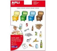 APLI Kids 12788 – Gommettes thématiques enlevables – Apprendre le recyclage – 12 feuilles