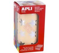 APLI Kids 12045 Rouleau de 1416 gommettes étoiles Argent