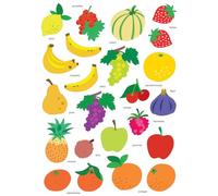 Gommettes Fruits - 46 pièces - 2,2 à 4 cm