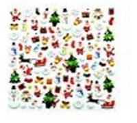 Gommettes Noel Puffy caoutchouc 93 stickers 0,5 à 4,5cm Père noël sapin bonhomme de neige MULTICOLORE G
