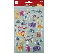 Gommettes - Stickers - Animaux - Safari - Lion - Zèbre - Eléphant - 28 Pièces - Apli Kids