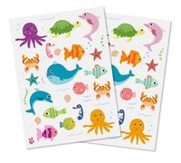 Gommettes thème Animaux Marins 62 stickers autocollants poissons