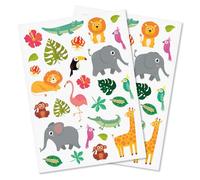 Gommettes thème Jungle 56 autocollants animaux stickers