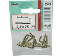 Gond à vis - acier laitonné - 2.5x25 mm