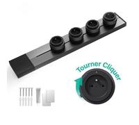 Goneo Power Track Noir 50cm avec 4 Adaptateurs Type E - Rail Multiprise Modulaire