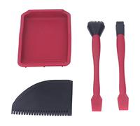 Gonetre Kit Applicateur de Colle en Silicone, 2 Pinceaux, 1 Peigne, 1 Plateau, avec Revêtement Uniforme et Application étroite, pour L'épandage de Colle sur Le Bois