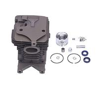 Gonetre Kit Cylindre-Piston 46mm pour Tronçonneuses MS270 MS280 | 1133 020 1203 Remplacement, Alliage D'aluminium Haute Résistance, Jeu de 6 Pièces avec Bougie D'allumage, Joints D'huile et