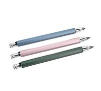 Gonetre Lot de 3 porte-mines de charpentier 5,6 mm (bleu rose) | Corps en graphite de fer, taille-crayon intégré, marquage précis pour menuiserie et bricolage
