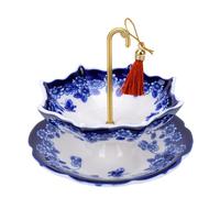 Gonetre Passoire à thé en Porcelaine, Filtre à Feuilles Mobiles en Forme | Construction en Céramique, à Pores Fins de 0,8 Mm, Conception Rotative, Compatible avec les Théières et les Tasses, Passe