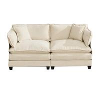 gonew21 Canapé 2 places chenille modulable Cloud Canapé double mousse | Canapé rembourré 200 x 90 x 70 cm, beige, double mousse, sans accoudoirs, pour salon, appartement, petits espaces