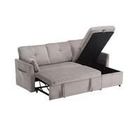 gonew21 Canapé fonctionnel convertible & tiroir de lit - Canapé d'angle modulaire avec surface de couchage extensible - Canapé en velours côtelé avec espace de rangement et ottoman - Compartiment de